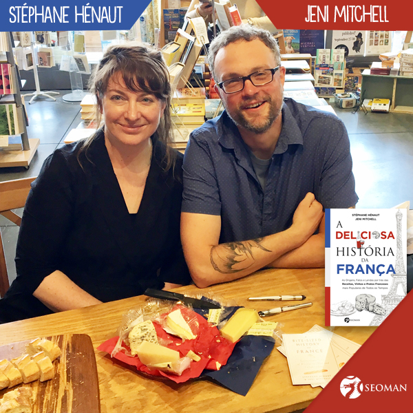 Stéphane Hénaut e Jeni Mitchell, autores do livro A Deliciosa História da França