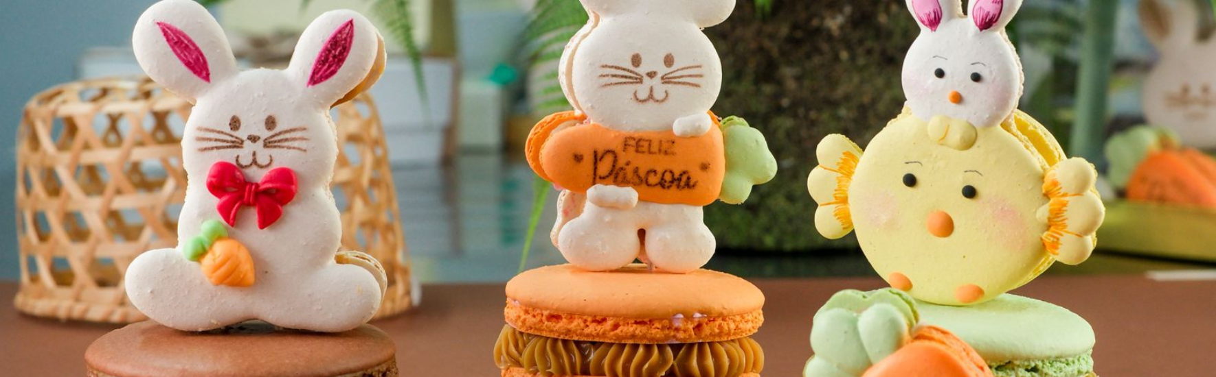 A A’macarons apresenta seu cardápio especial de Páscoa 2026, apostando em uma proposta que combina técnica francesa, criatividade e apelo visual. Assinada pelas chefs Aguinalda e Alessandra Gomes, a coleção traz o macaron como protagonista em versões temáticas que valorizam tanto o sabor quanto a apresentação.