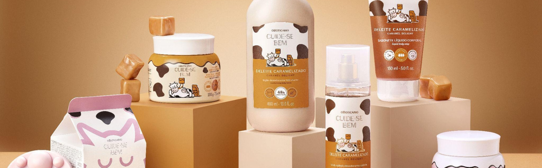 O Boticário lança Deleite Caramelizado e aposta em fragrância gourmand para nutrir corpo e pele